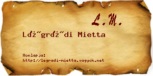 Légrádi Mietta névjegykártya